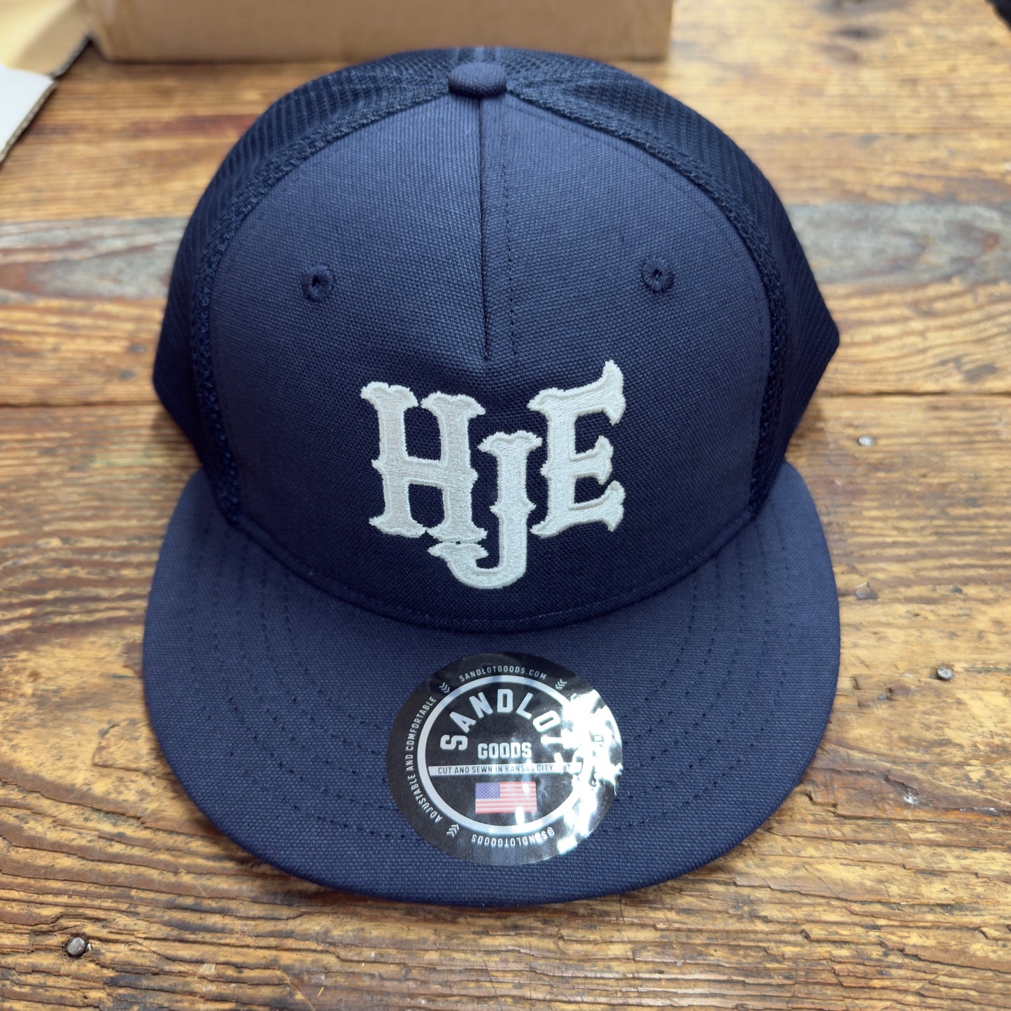 HJE Navy Blue Duck Canvas USA Made Hat w/ Mesh Back (TRUCKNSTEIN)