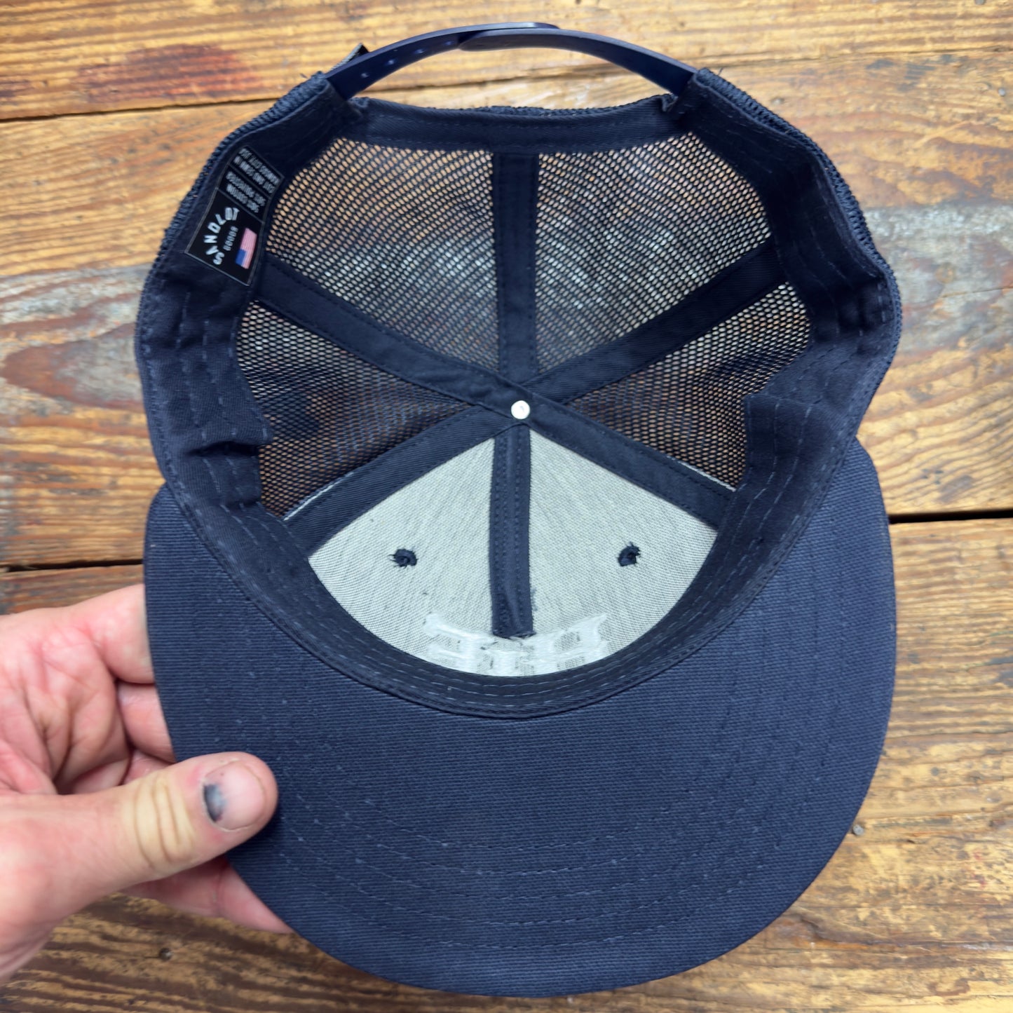 HJE Navy Blue Duck Canvas USA Made Hat w/ Mesh Back (TRUCKNSTEIN)