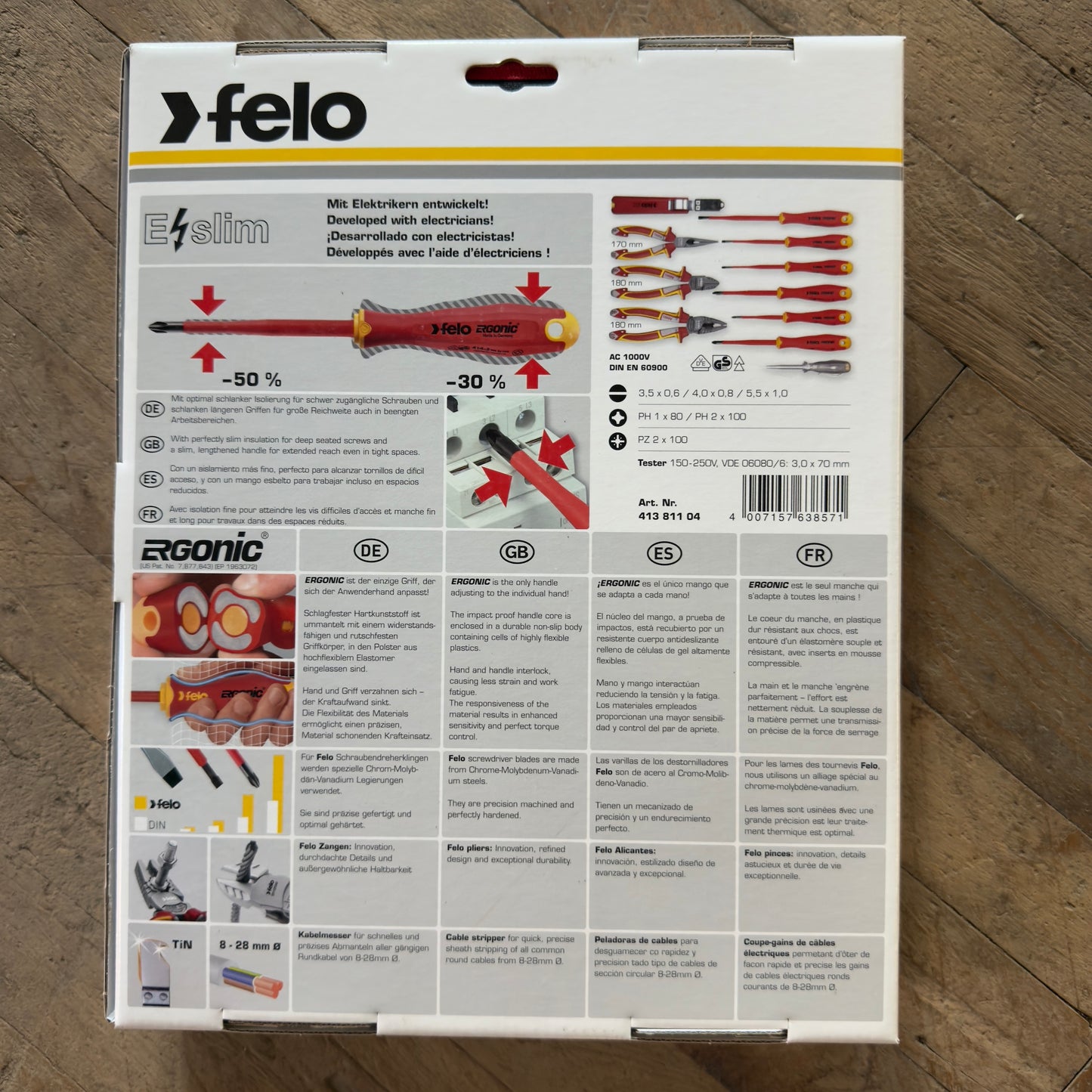 Felo 11 Piece 1000V E-slim Insulated Zipper Case Kit (63857)