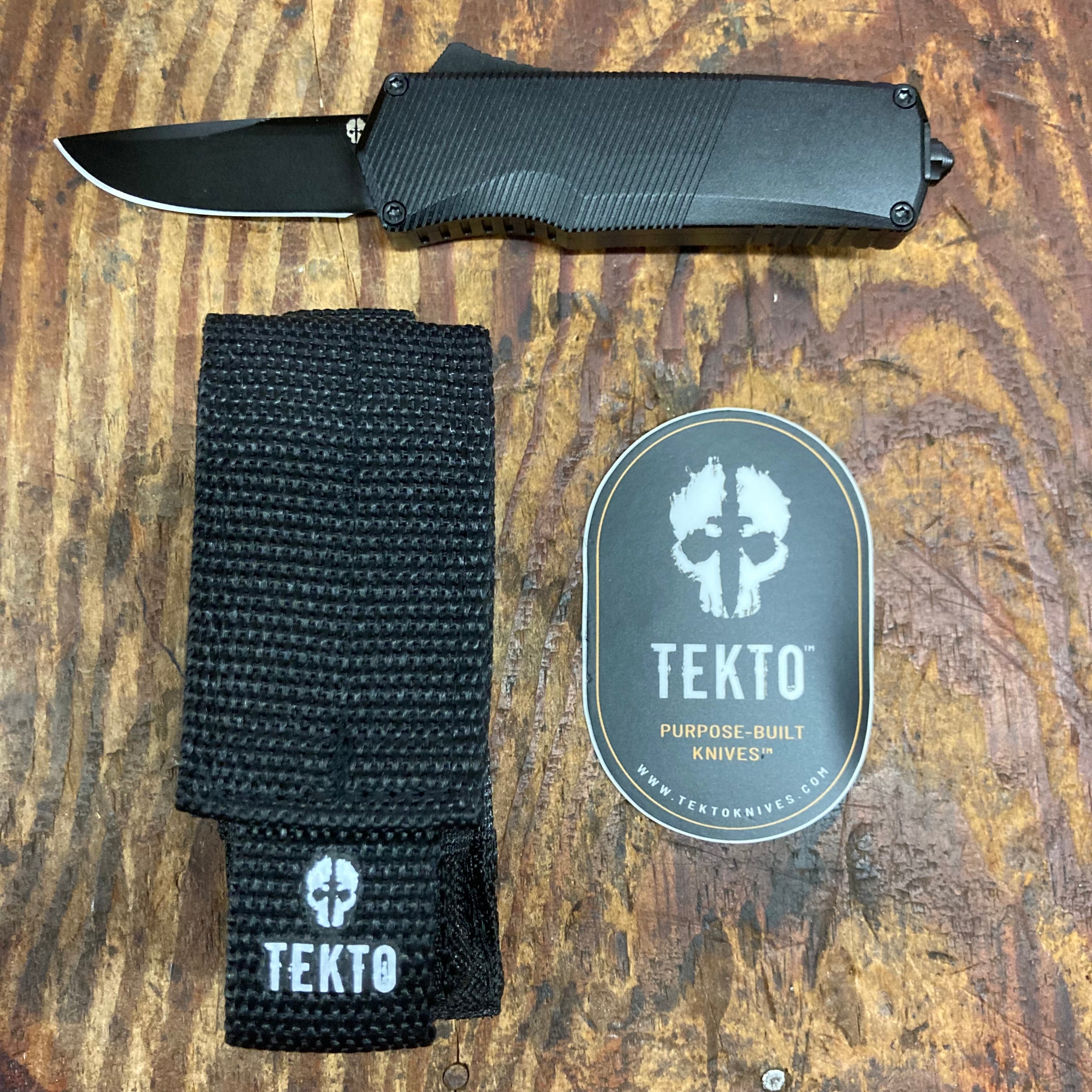 Tekto Knives A5 Spry Mini OTF Drop Point Black (A5ST6BKS35BK1A1