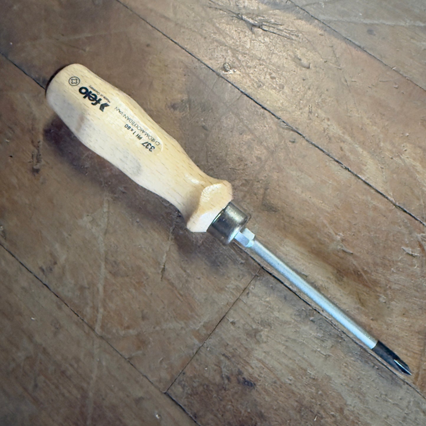 Felo #1 x 80mm Wood Handle Phillips Screwdriver (18063)