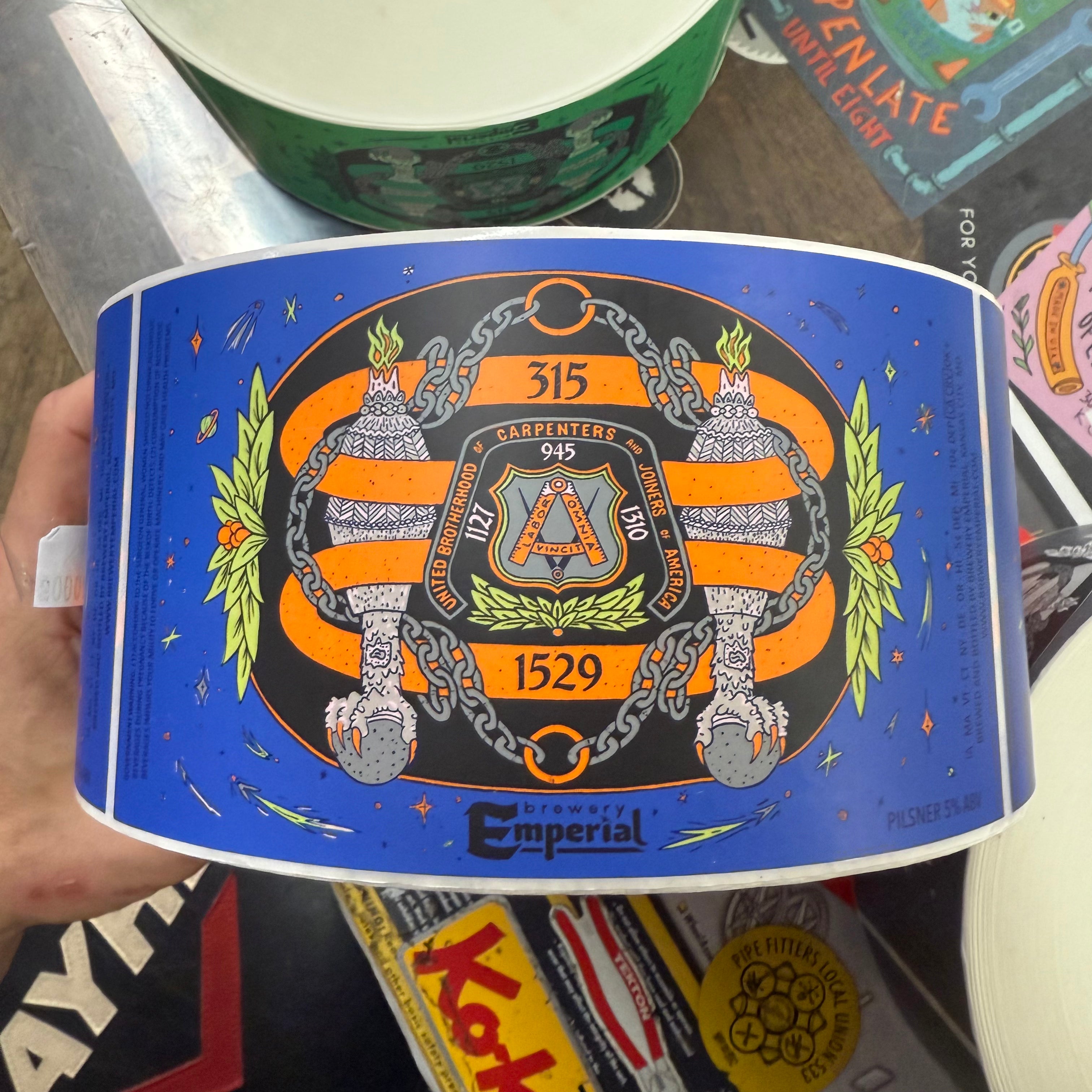 Millwright Carpenter Beer Label (Blue) – Harry J. Epstein Co.
