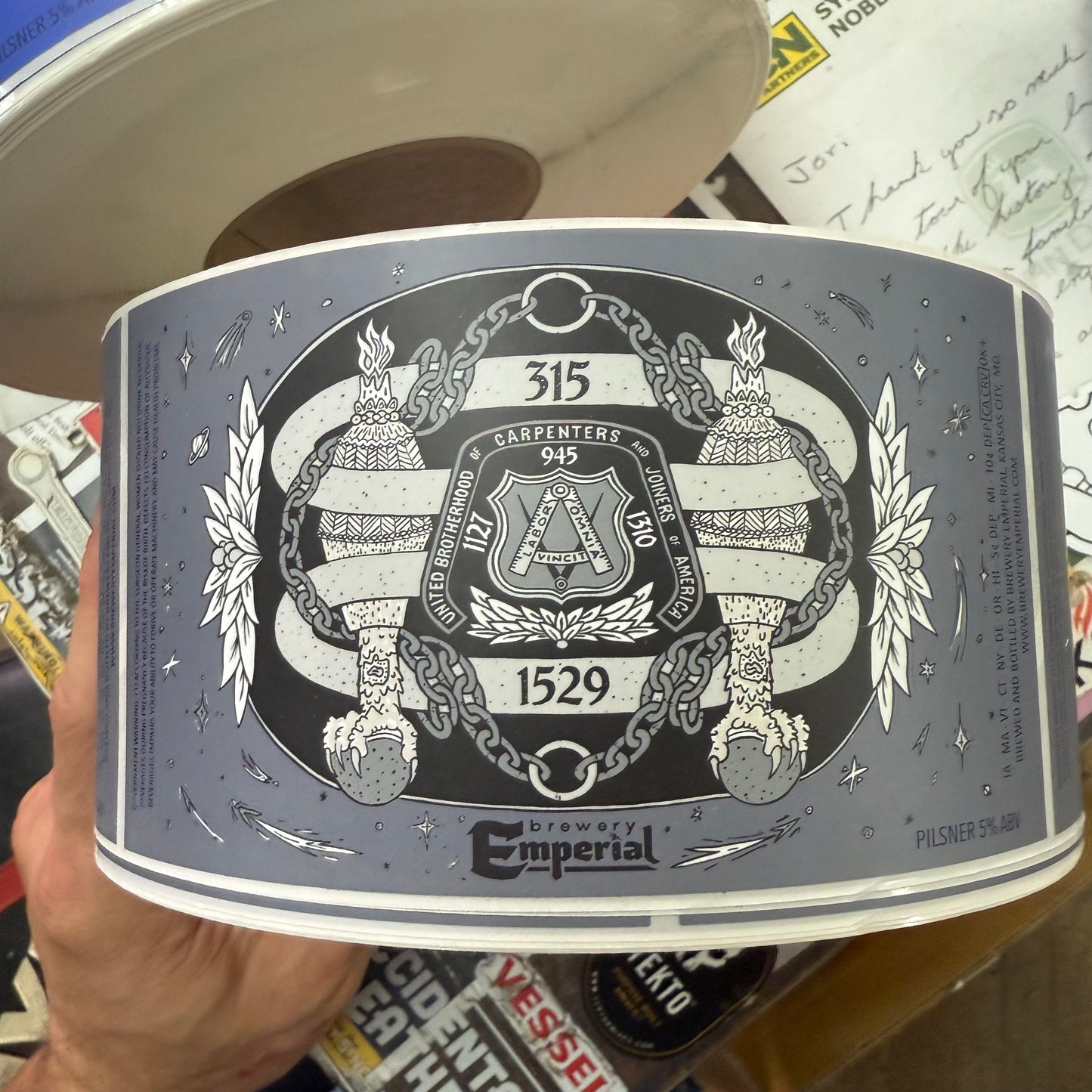 Millwright Carpenter Beer Label (Black/White)