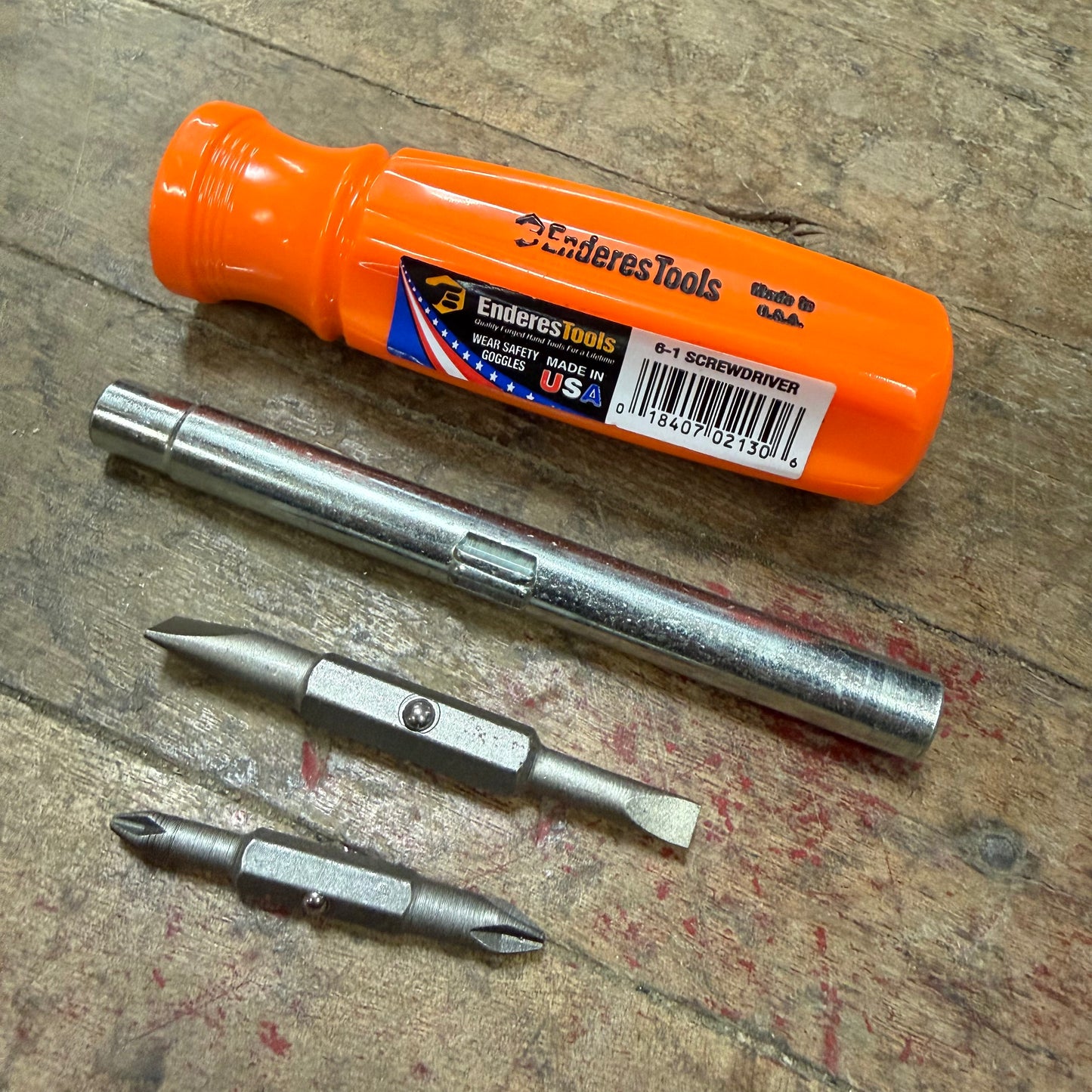 Enderes 6-in-1 Screwdriver - US Made - Hi-Vis Orange (E2130HO)