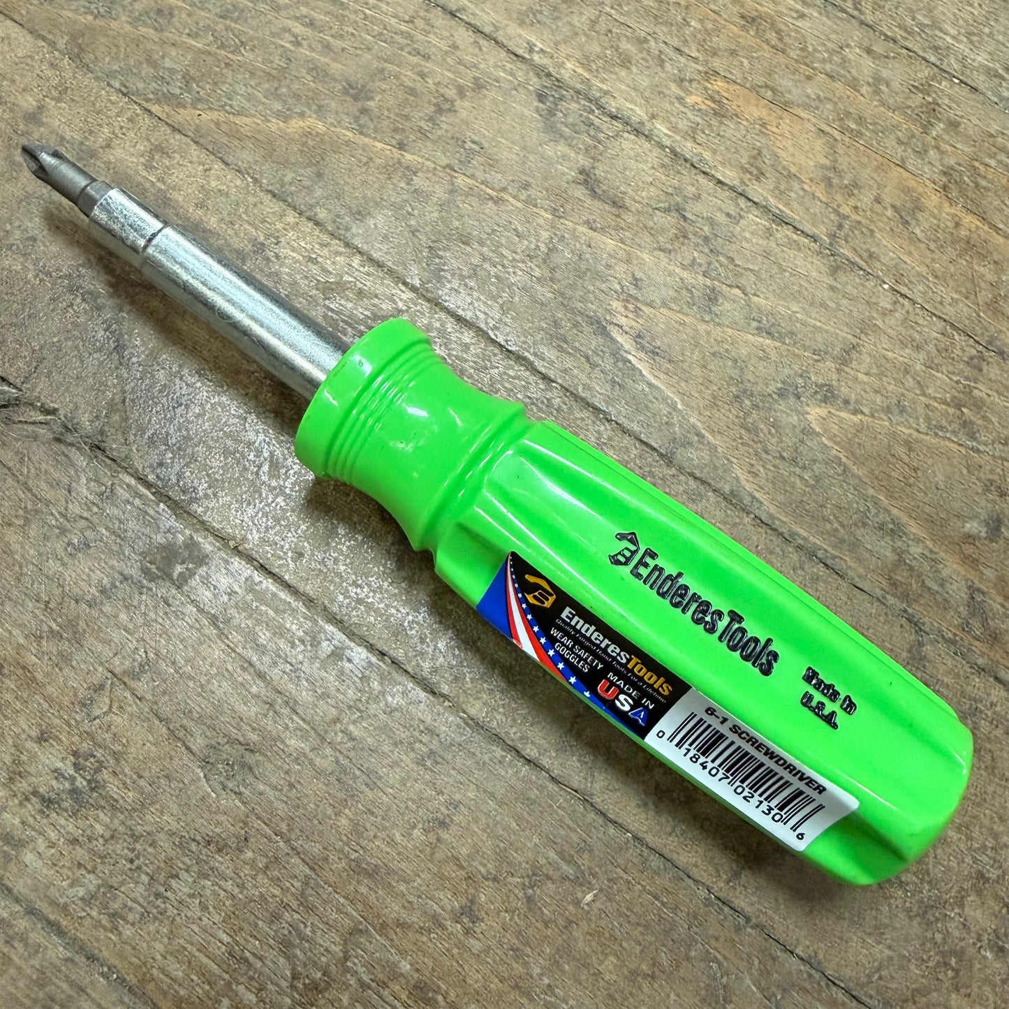 Enderes 6-in-1 Screwdriver - US Made - Hi-Vis Green (E2130HG)