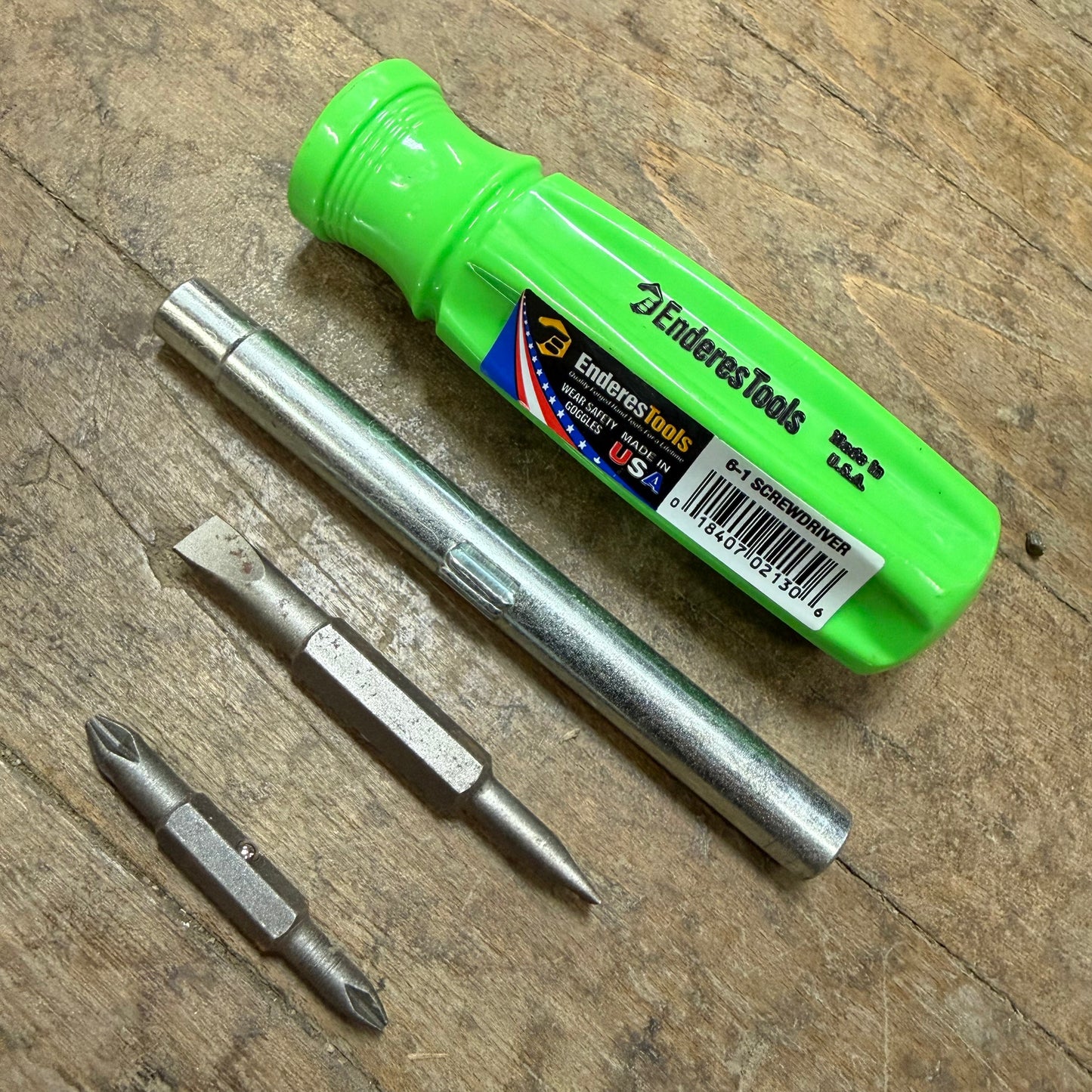 Enderes 6-in-1 Screwdriver - US Made - Hi-Vis Green (E2130HG)