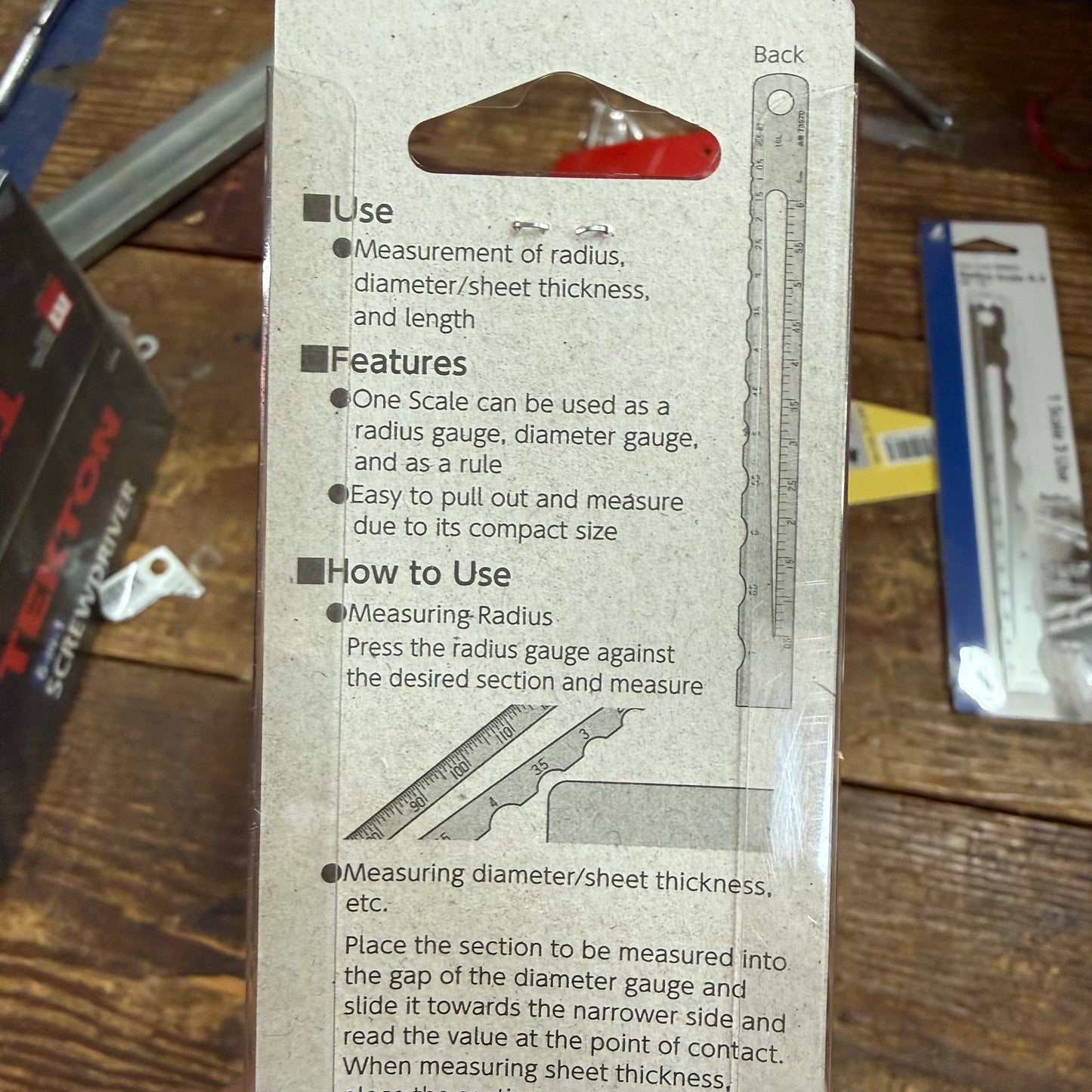 Shinwa Radius Scale A-1 (R 0.5-7mm) 44602 (73570)