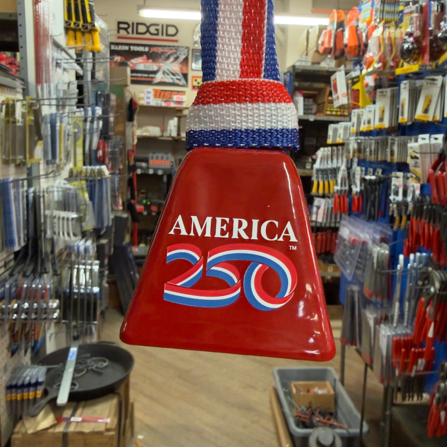 3 Piece Red White & Blue Bevin Cowbell 250th Anniversary Set (250-BEVIN)