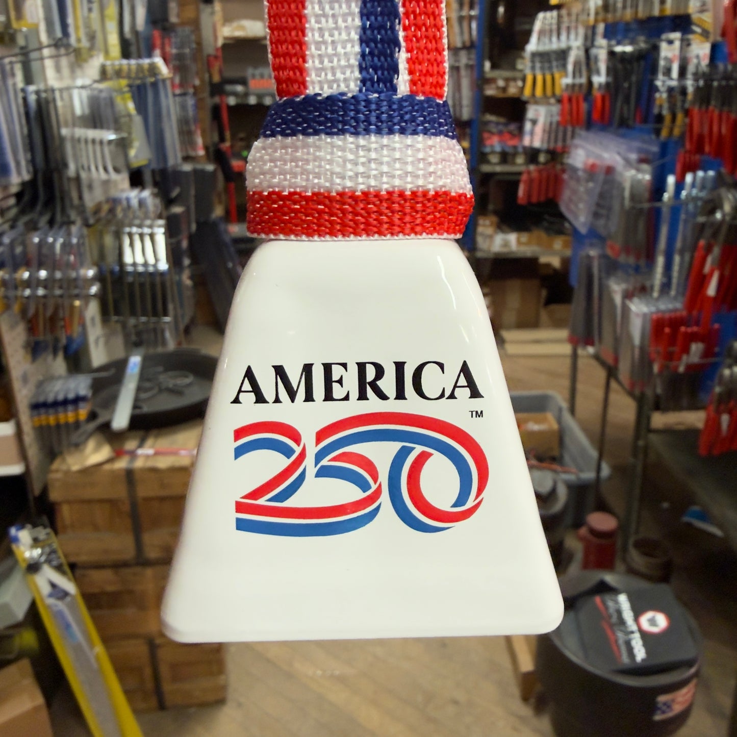 3 Piece Red White & Blue Bevin Cowbell 250th Anniversary Set (250-BEVIN)