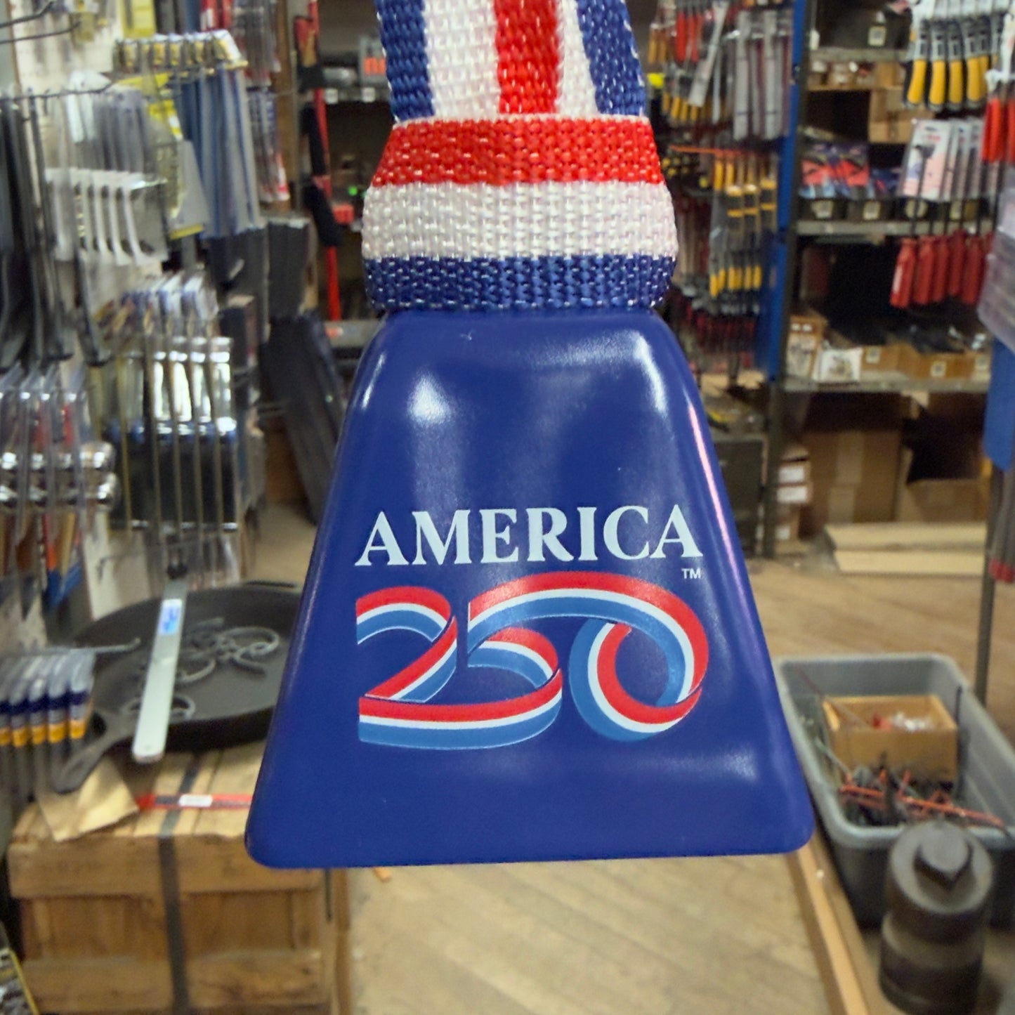 3 Piece Red White & Blue Bevin Cowbell 250th Anniversary Set (250-BEVIN)