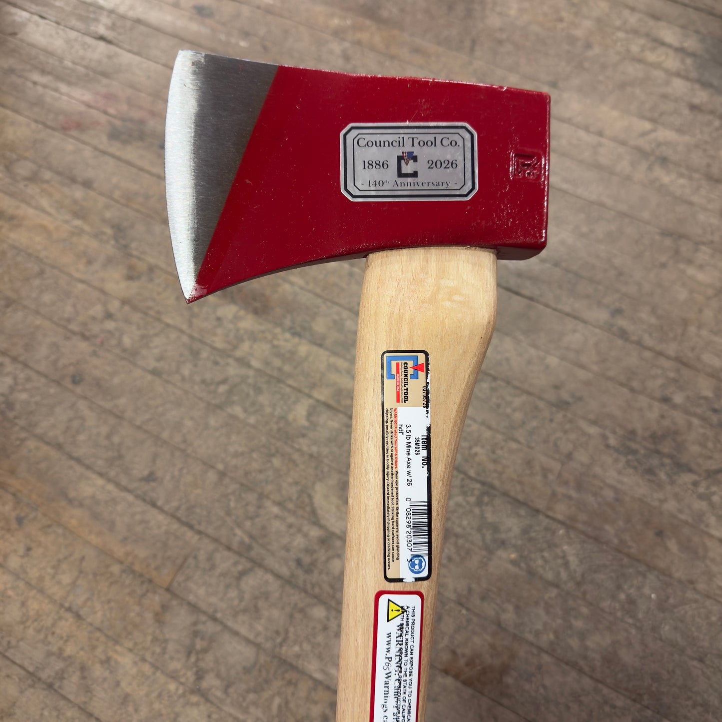 Council Tool 3.5lb Dayton Pattern Miners Axe FLAG - 26" Straight Handle (35MD26)