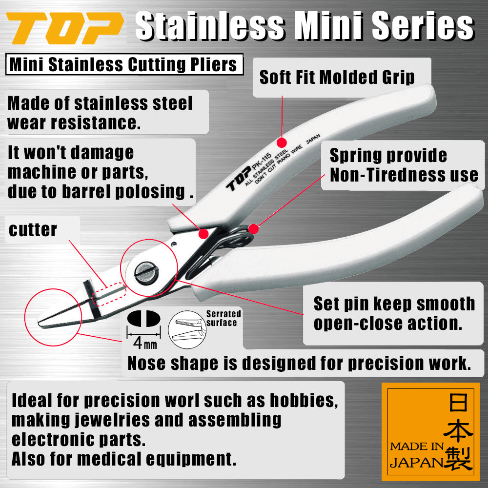 Top Stainless Steel Serrated Flat Nose Cutting Pliers (PK-115)