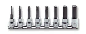 Koken 3/8" Dr. 8 pc. Bit Grip Ring Hex 32MM Long Bit Socket Set (RS3015M/8-L62)