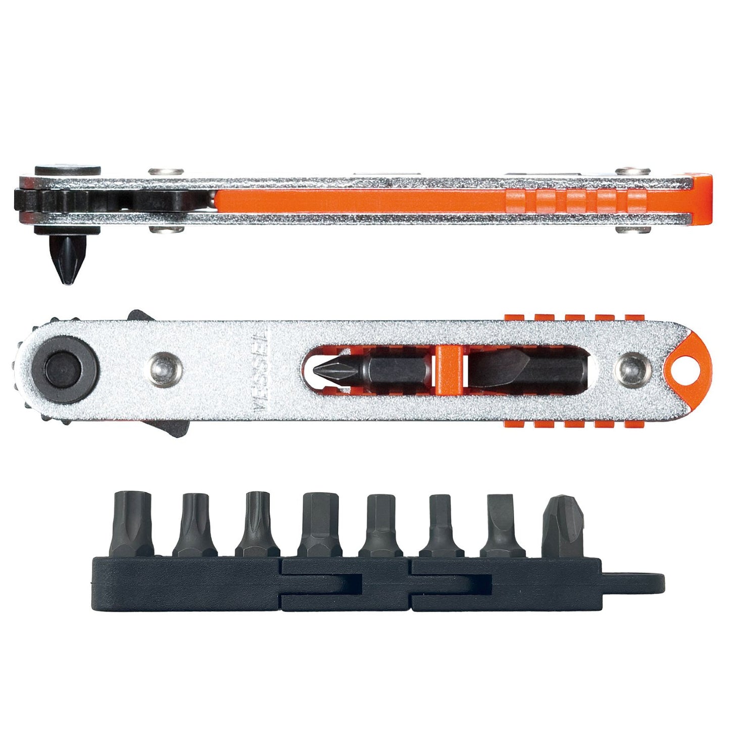 Vessel Flat-Shaped Ratchet Screwdriver w/ 11 Bits (TX76U)