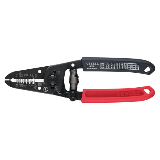 Vessel Wire Stripper w/ Thread Cutter .5mm-2.0mm (For Solid / Stranded Wire) (WS3500E3)