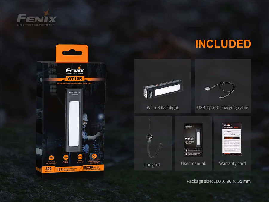 Fenix 300 Lumen Rechargeable Magnetic Flashlight (WT16R)