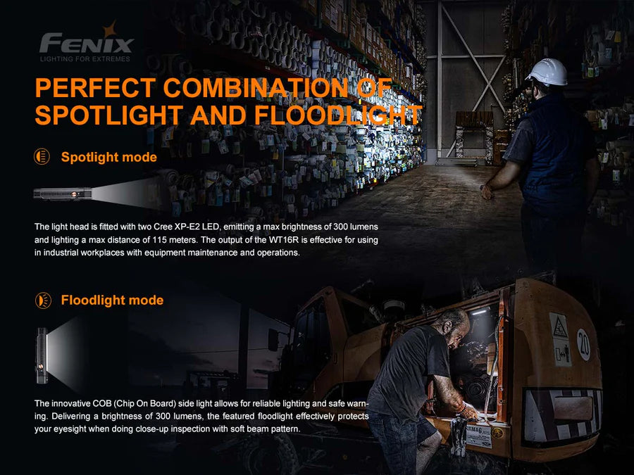 Fenix 300 Lumen Rechargeable Magnetic Flashlight (WT16R)