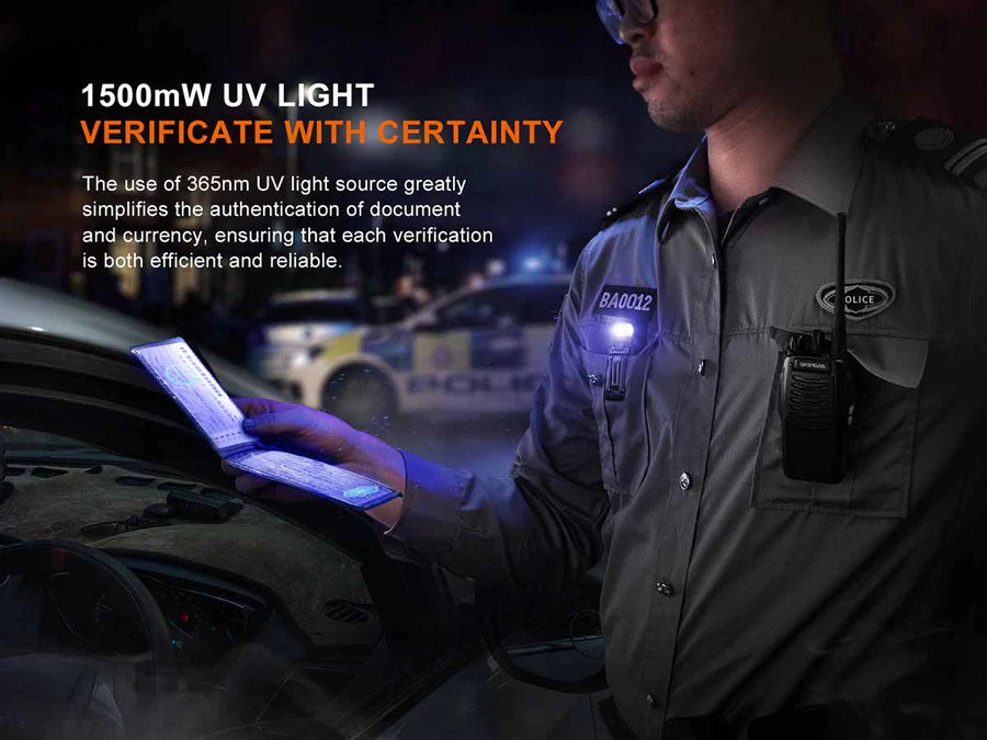 Fenix Clip On Flashlight w/ UV Light (SW05RUVBK)