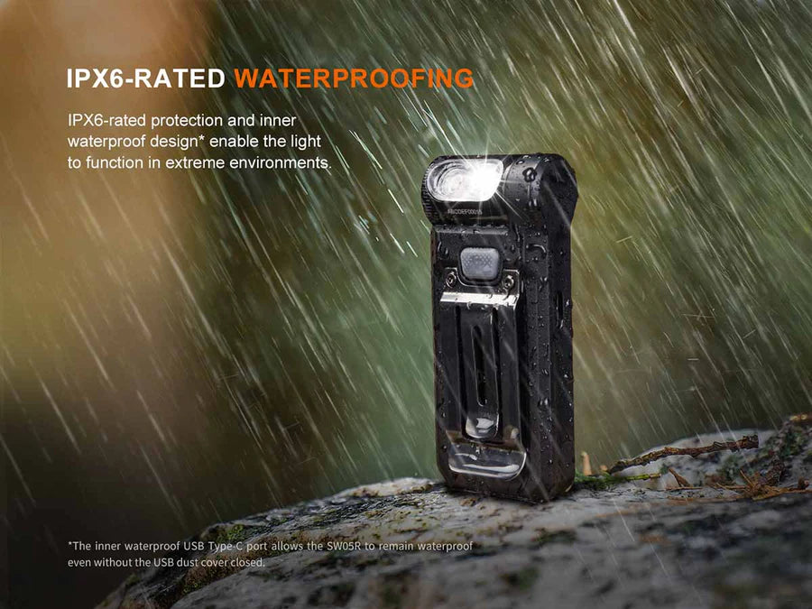 Fenix Clip On Flashlight w/ UV Light (SW05RUVBK)