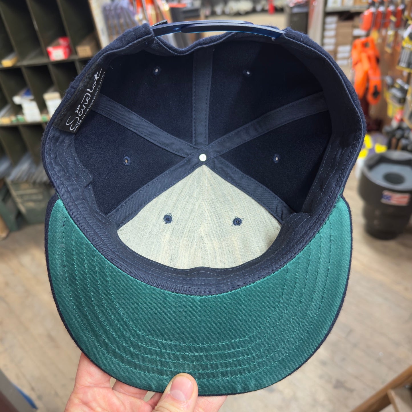 HJE Navy Blue Melton Wool USA Made Snapback Hat (THE-HAT)