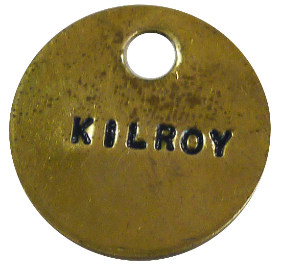 18 Gauge 1" Solid Brass Custom Stamped Tag (1078B-CSTM)