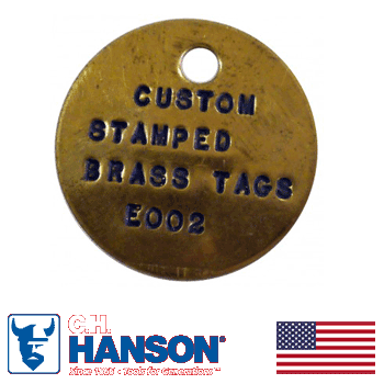 18 Gauge 1 1/4" Solid Brass Custom Stamped Tag (1090B-CSTM)