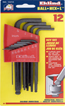 Eklind 12pc Ball/Hex-Key Set (.050"-5/16") (13212)