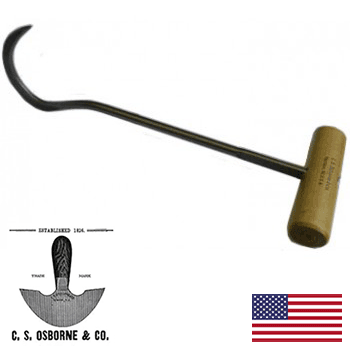11" C.S. Osborne Hay Bale Hook w/ Wood Handle  (16-11)