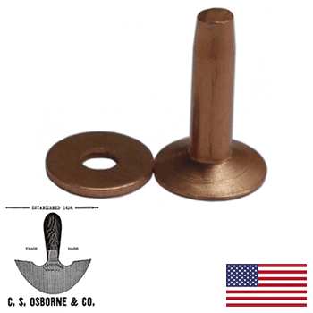 CS Osborne 1LB. #12 USA Copper Rivet & Burr (1700-12)