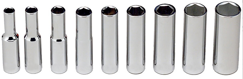 Wright 1/4" Dr. 9 Pc 6 Pt Deep Socket Set 1/4"-1/2" #208 (208WR)