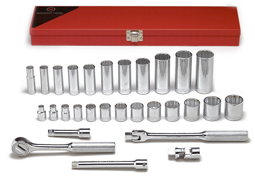1/4" Drive 25 Piece 6 Point Standard & Deep Metric Socket Set (224WR)