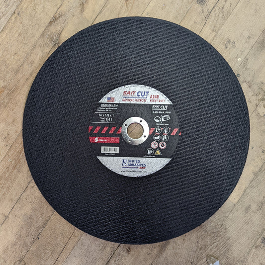 United Abrasives 14 x 1/8 x 1 A24R cutoff wheel (23450)