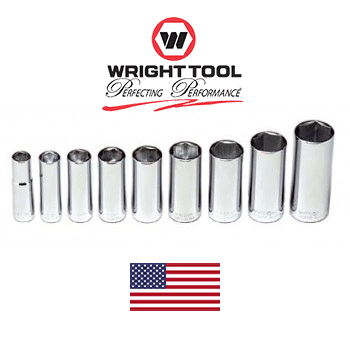 9 Pc. 6 Pt. 3/8" Dr. Wright  Deep Socket Set 3/8  - 7/8  (304WR)