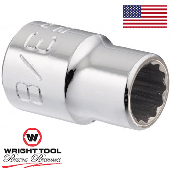 Wright Tool 3112 3/8" Drive 12 Point Standard Socket, 3/8" (3112WR)