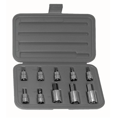 3/8" & 1/2" Drive 10 Piece Hex Bit Socket Set  (311WR)