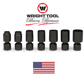 Wright Tool 332 7-Piece 6-Point Standard Universal Power Socket Set (332WR)