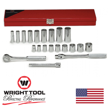 3/8" Drive 21 Piece 12 Point Standard & Deep Socket Set 3/8" to 7/8" (338WR)