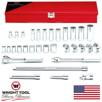 3/8" Drive 32 Piece 12 Point Standard & Deep & Flex Socket Set (346WR)