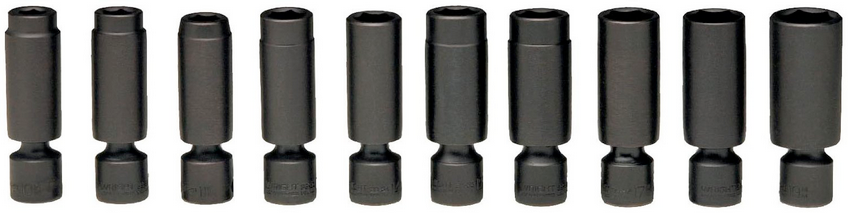 3/8" Drive 10 Piece Deep Metric Universal Power Socket Set 10mm - 19mm (352WR)