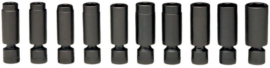 3/8" Drive 10 Piece Deep Metric Universal Power Socket Set 10mm - 19mm (352WR)