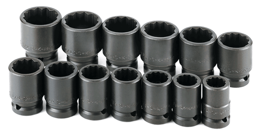 13 Pc 3/4" Drive 12 Point Standard Thin Wall Impact Socket Set (SK35413)