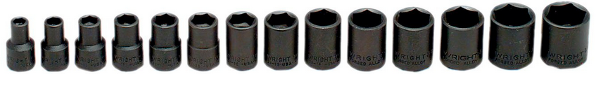 Wright 3/8" Dr. 14 Pc. 6 Pt. Std. Impact Metric Socket Set 6-19mm (359WR)