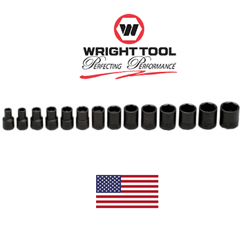 Wright 3/8" Dr. 14 Pc. 6 Pt. Std. Impact Metric Socket Set 6-19mm (359WR)