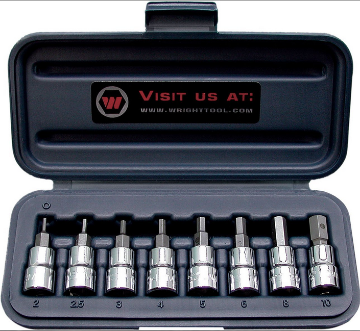 Wright 3/8" & 1/2" Drive 9 Piece Hex Bit Sockets #360 (360WR)