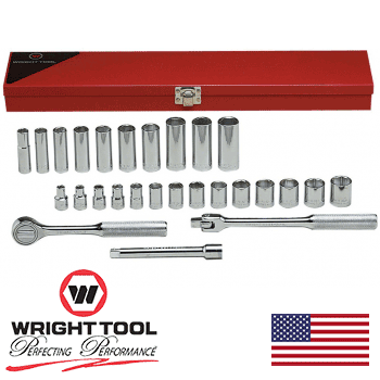 3/8" Drive 27 Piece 6 Point Metric Deep and Shallow Socket Set (377WR)