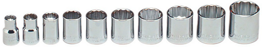 3/8" Drive 10 Piece 12 Point Standard Socket Set (378WR)