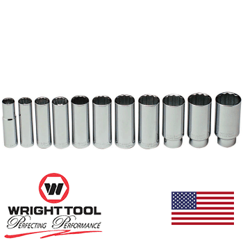 1/2" Drive 11 Piece 12 Point Deep Socket Set 1/2" - 1-1/8" (402WR)