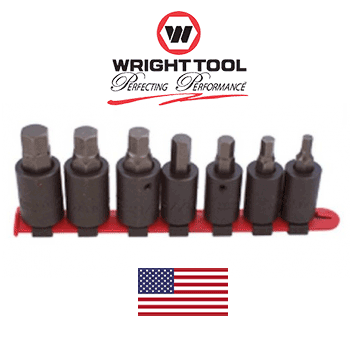 Wright Tool #403 1/2" Drive Impact Hex Bit Socket Set (7-Piece) (403WR)