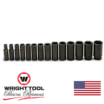 1/2" Drive 14 Piece 6 Point Deep Impact Socket Set 3/8" - 1-1/4" (407WR)