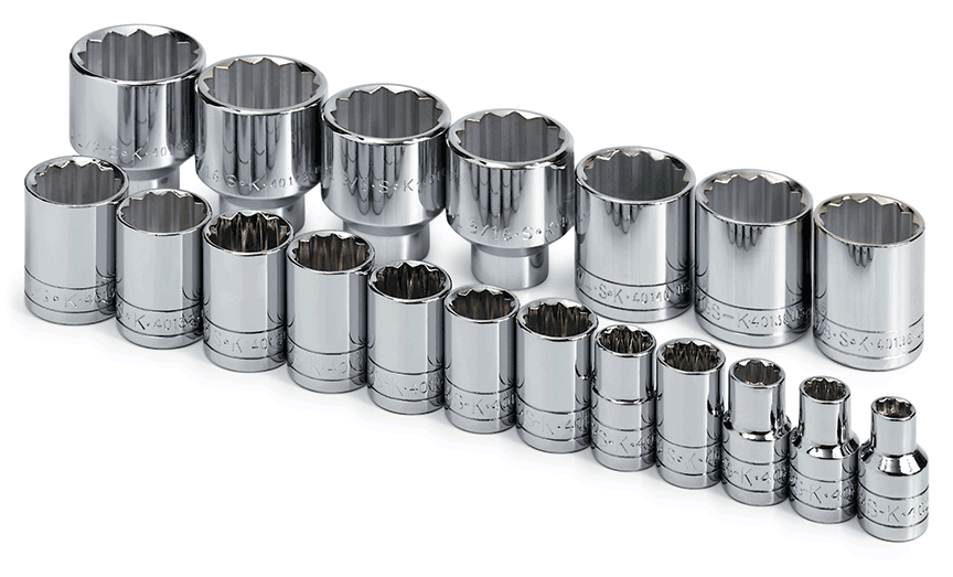 19 Piece 1/2" Drive 12 Point Standard Fractional Socket Set (SK4121)